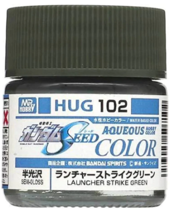 Mr. Color Aqueous HUG102 Gundam SEED Launcher Strike Green Semi-Gloss (10ml)