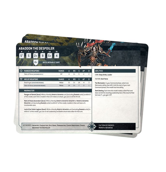 Warhammer 40,000 Datasheet Cards: Chaos Space Marines