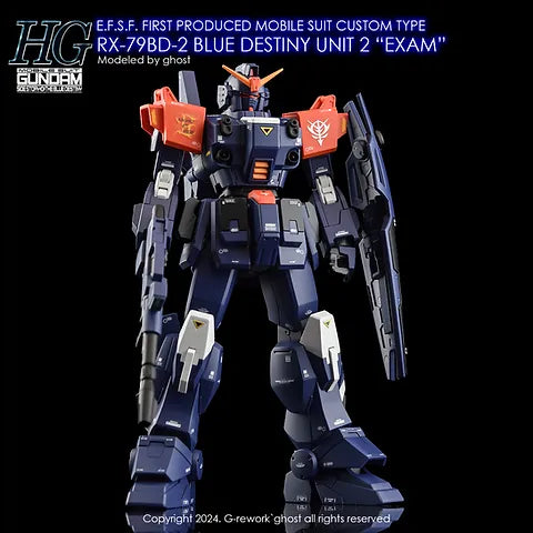 G-REWORK - [HG] RX-79 BD-02 [BLUE DESTINY] UNIT 2 (Water Decal)