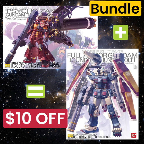 BUNDLE MG Psycho Zaku (Ver. Ka)+ MG Full Armor Gundam (Ver. Ka) = $10 OFF