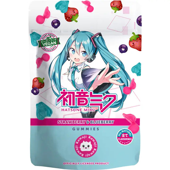 Hatsune Miku Vegan Gummies - Strawberry & Blueberry Flavour - 50 gram