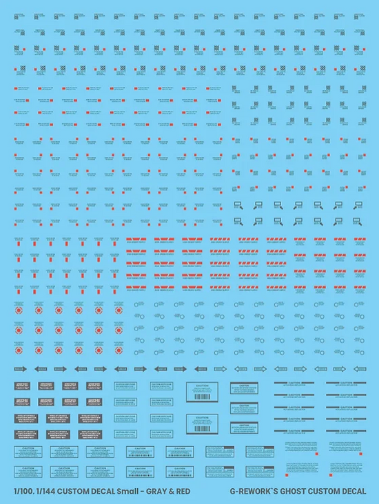 G-REWORK - 1/144&1/100 Custom Caution Small (Water Decal) (Multiple Options)