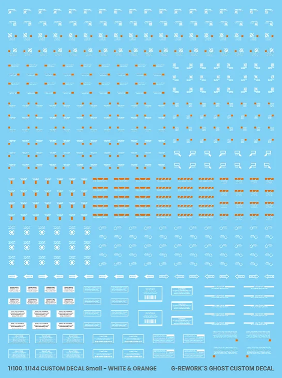 G-REWORK - 1/144&1/100 Custom Caution Small (Water Decal) (Multiple Options)