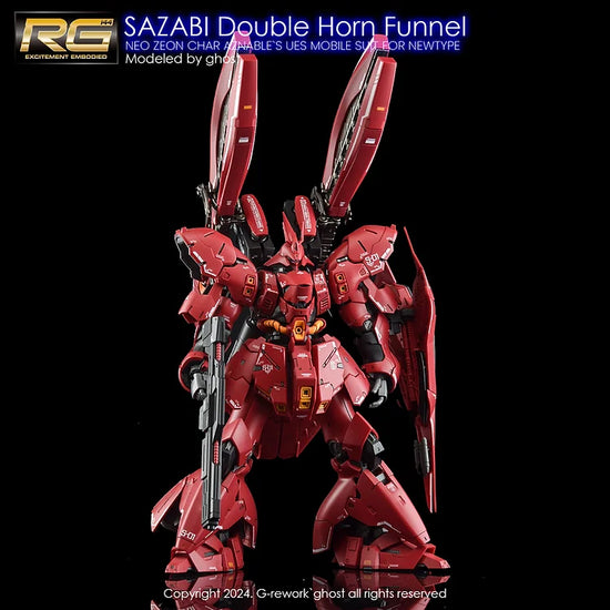 G-REWORK - [RG] FF Sazabi Double Horn Funnel (Water Decal)