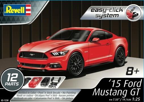 Revell 1:25 2015 Ford Mustang GT Plastic Model Easy-Click Kit