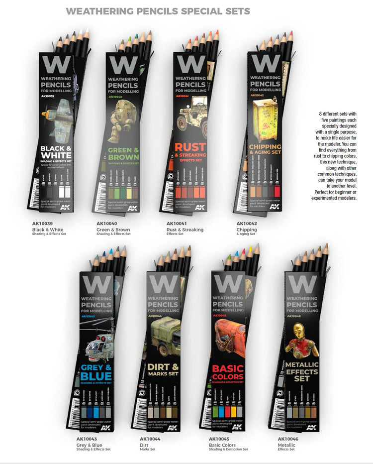 AK Interactive Weathering - Weathering Pencils Stand Display (stand with  paints)
