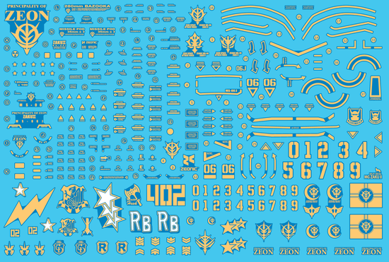 MG Zaku II (Gold) (Holo) (Water Decal)