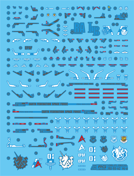 RG RX-93 Hi-Nu (Water Decal) (Multiple Options)