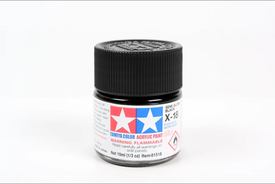 Acrylic Mini X-18 Semi Gloss Black (10ml)