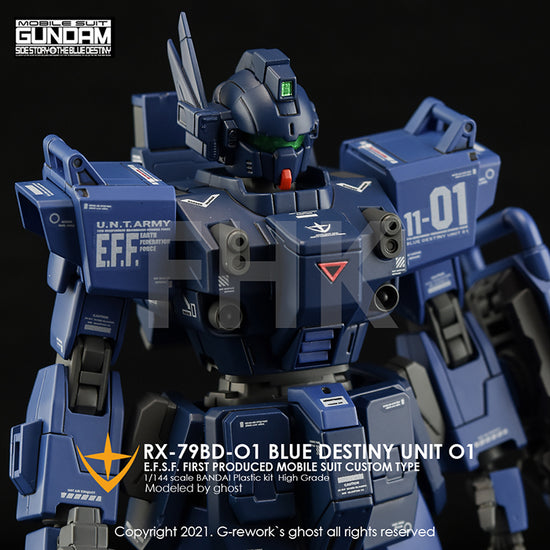 G-REWORK - [HG] RX-79 BD-01 [Blue Destiny] (Water Decal)