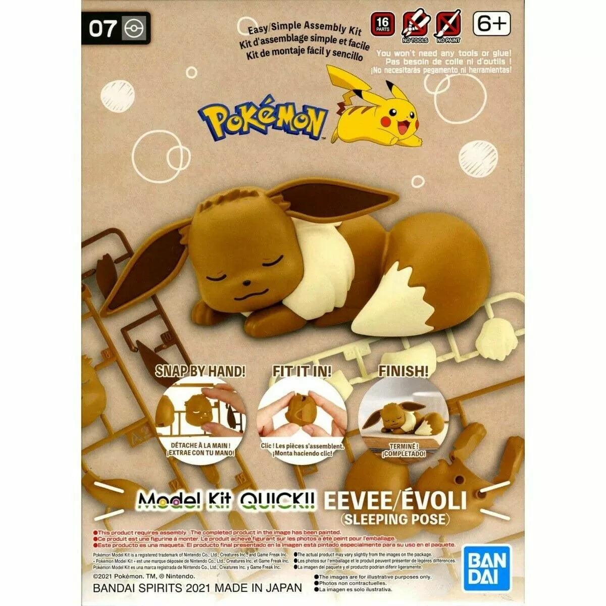 Model Kit Quick! Pokemon #7 Eevee Sleeping