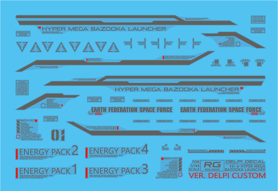 [Delpi.ver] RG RX-93 Hi-Nu Hyper Mega Launcher (Water Decal) (Multiple Options)