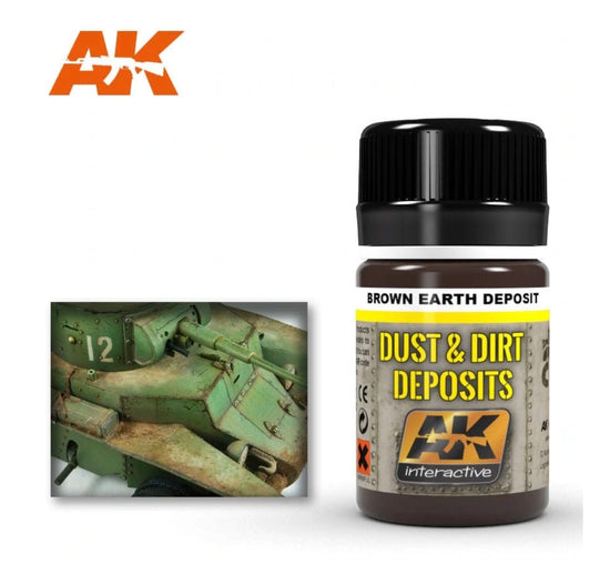 AK Interactive Dust & Dirt Deposit Brown Earth Enamel Paint