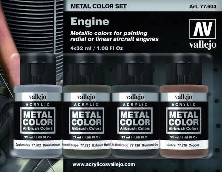 32ml Bottle Aircraft Engine Metal Color Paint Set (4 Colors)